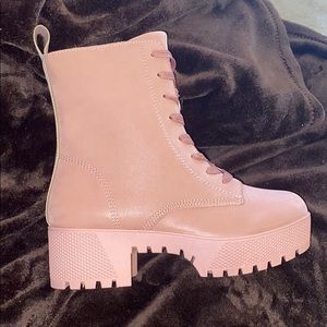 Blush Combat Boots